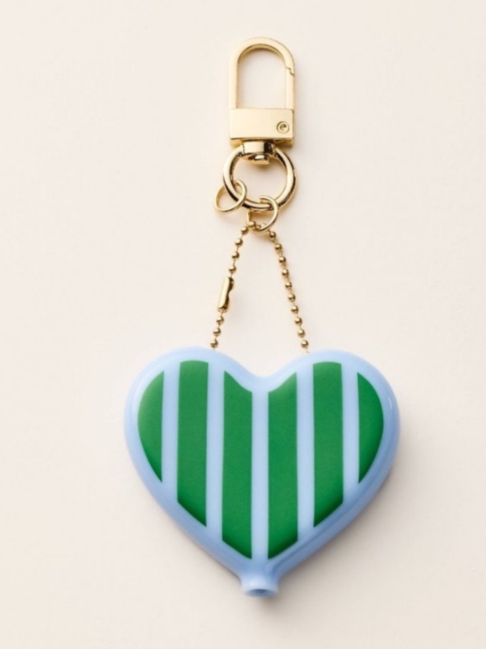 Kate Spade Green and Light Blue Heart Keychain -NEW